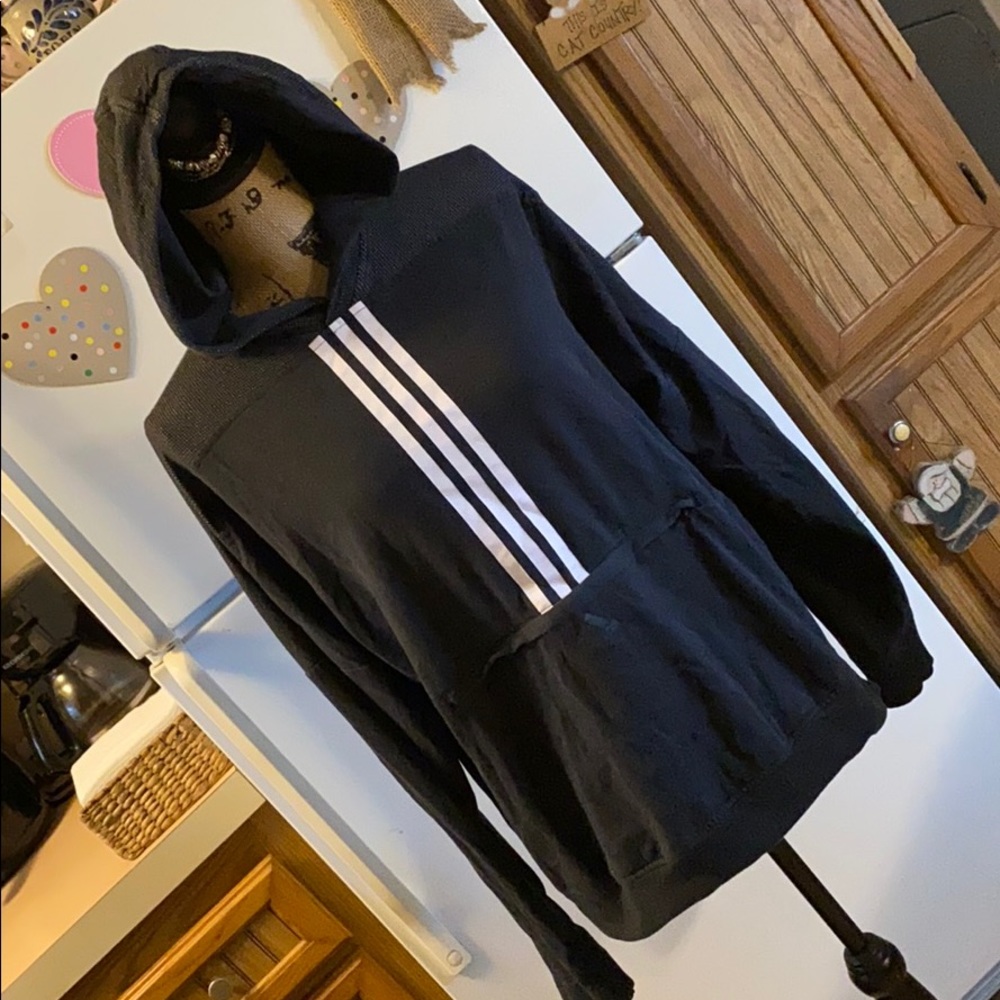 Black Hoodie with White Stripes